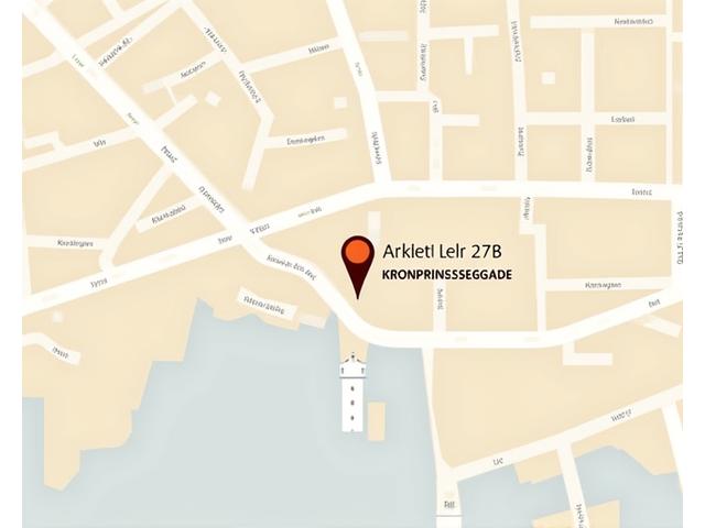 Kort over København, der viser placeringen af Arkitekt Ler på Kronprinsessegade.