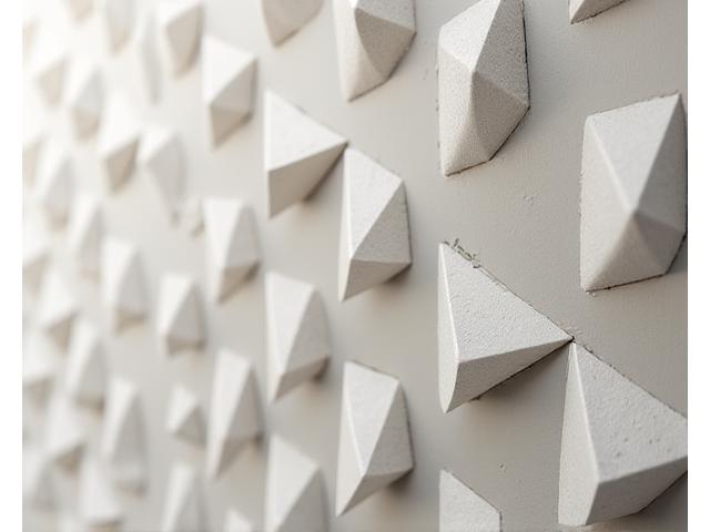 Geometric ceramic facade detail